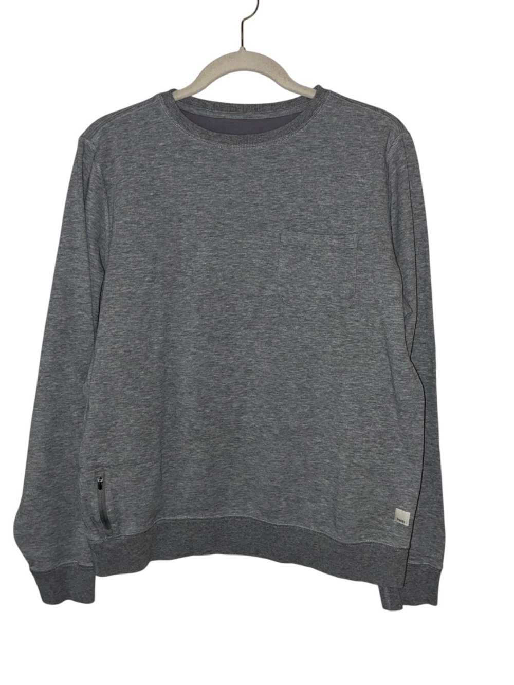 Vuori Jeffreys Pullover Sweatshirt Crew Neck Gray Pocket Men Sz L